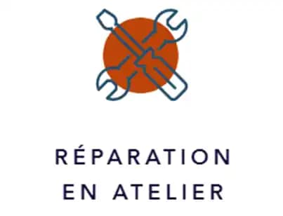 logo réparation en atelier dans nos locaux